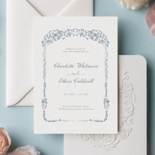Invitation Mariage Cadre Floral Baroque Élégant Vintage