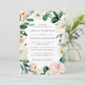Invitation Mariage Cadre Floral Fardé (Debout devant)