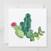 Invitation Mariage Cadre Géométrique Cactus Or (Dos)