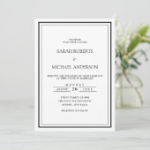 Invitation Mariage cadre noir minimal simple moderne (Debout devant)