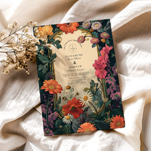 Invitation Mariage cadre or Art Nouveau