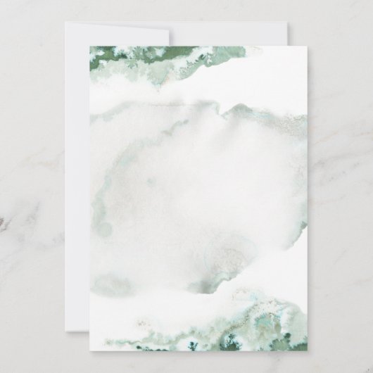 Invitation Mariage cadre or Ombre en marbre vert (Dos)