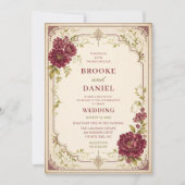 Invitation Mariage Cadre Orné de Bourgogne (Devant)