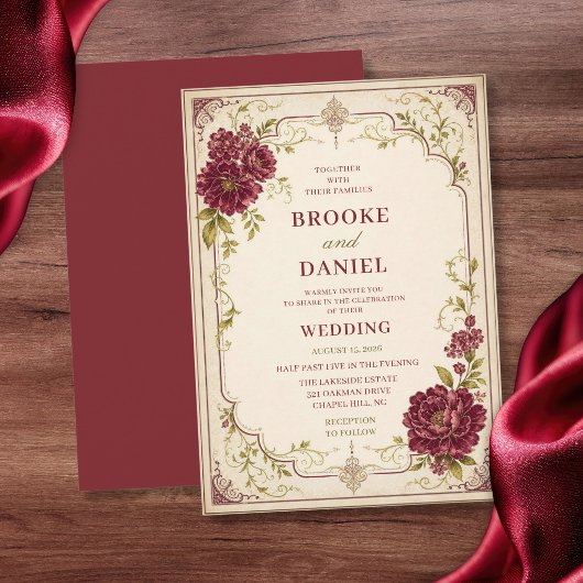Invitation Mariage Cadre Orné de Bourgogne