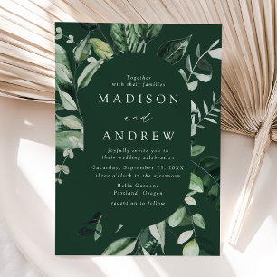 Invitation Mariage Cadre Ovale à Verdure Abondante