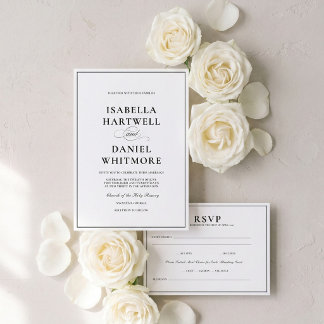 Invitation Mariage Cadre Serif Classique Moderne