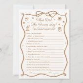 Invitation Mariage Café : Que dit le marié ? Jeu (Devant)