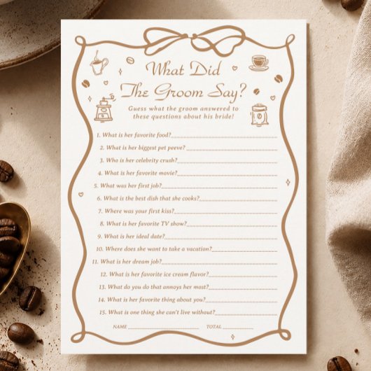 Invitation Mariage Café : Que dit le marié ? Jeu