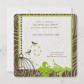 Invitation Mariage Cage à Oiseaux Fantaisiste en Bois Grain A (Dos)