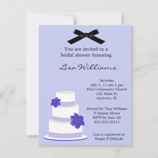 Invitation Mariage Cake Bridal Shower (Devant)
