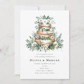 Invitation Mariage Cake Romantique Script QR Code Mariage (Devant)