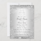 Invitation Mariage Cake Silver Fête des mariées (Devant)