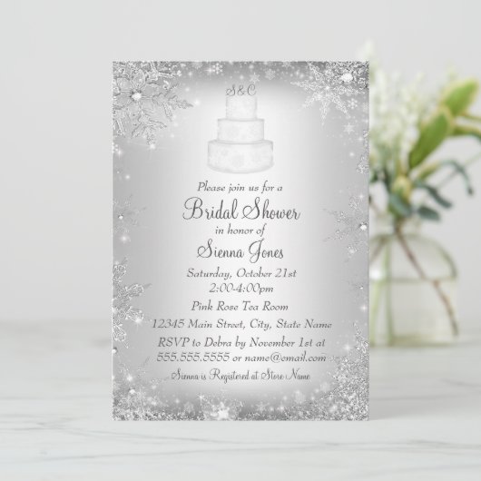 Invitation Mariage   Cake Silver Fête des mariées (Debout devant)