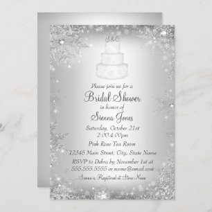 Invitation Mariage Cake Silver Fête des mariées