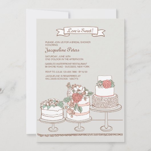 Invitation mariage Cakes (Devant)