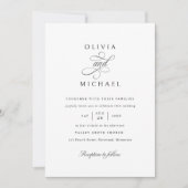 Invitation Mariage Calligraphié Classique Élégant Simple (Devant)