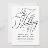 Invitation Mariage calligraphié élégant et classique formel (Devant)