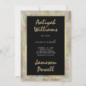 Invitation Mariage calligraphie manuscrite en or noir (Devant)