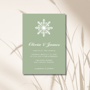 Invitation Mariage Calligraphié Minimaliste Flocon de Neige V