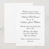 Invitation Mariage Calligraphié Noir Classique (Devant / Derrière)