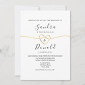 Invitation Mariage Calligraphie Or Romantique (Devant)