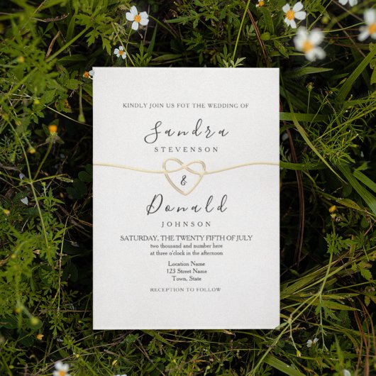 Invitation Mariage Calligraphie Or Romantique