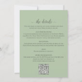 Invitation Mariage calligraphié Roses Boho Jaunes & Code QR (Dos)