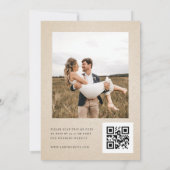 Invitation Mariage Calligraphie Sable Beige Moderne Code QR R (Dos)