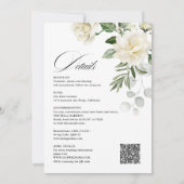 Invitation Mariage calligraphié script Floral Eucalyptus Crém (Dos)