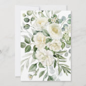 Invitation Mariage calligraphié script floral eucalyptus crém (Dos)
