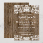 Invitation Mariage calligraphié sur bois de grange rustique (Devant / Derrière)