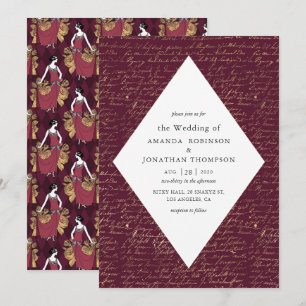 Invitation Mariage calligraphié sur le thème de Paris en bord