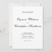 Invitation Mariage Calligraphique Classique Timeless Noir et  (Devant)