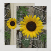 Invitation Mariage Camo Tournesol Woodland (Devant / Derrière)