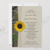 Invitation Mariage Camo Tournesol Woodland (Dos)