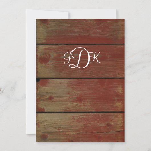 Invitation Mariage campagnard (Dos)