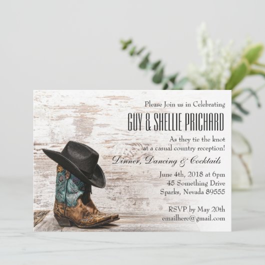 Invitation Mariage campagnard (Debout devant)