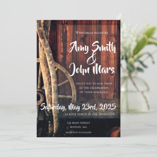 Invitation Mariage campagnard (Debout devant)