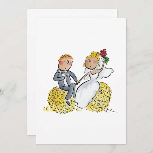 Invitation Mariage campagnard (Devant / Derrière)