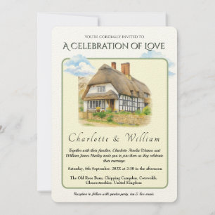 Invitation Mariage Campagnard Anglais Rustique Cottagecore