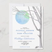 Invitation Mariage Campagnard Arbre Solitaire et Lune Rustiqu (Devant)