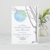 Invitation Mariage Campagnard Arbre Solitaire et Lune Rustiqu (Debout devant)