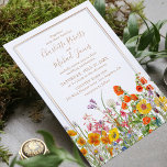 Invitation Mariage campagnard aux fleurs sauvages colorées<br><div class="desc">Fleurs sauvages colorées Mariage campagnard Invitations présente de jolies fleurs de pays en orange,  jaune,  violet et rose sur un arrière - plan blanc avec vos informations Faire-part de mariage. Personnalisez en modifiant le texte dans les zones de texte. Conçu pour vous par Evco Studio www.zazzle.com/store/evcostudio</div>