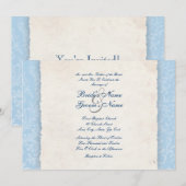 Invitation Mariage campagnard bleu (Devant / Derrière)