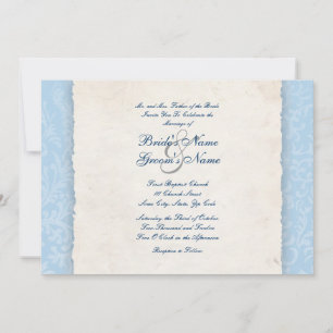 Invitation Mariage campagnard bleu