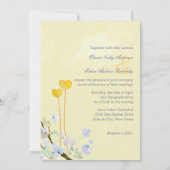 Invitation Mariage campagnard bleu rustique monogramme (Dos)