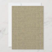 Invitation Mariage campagnard Burlap (Dos)