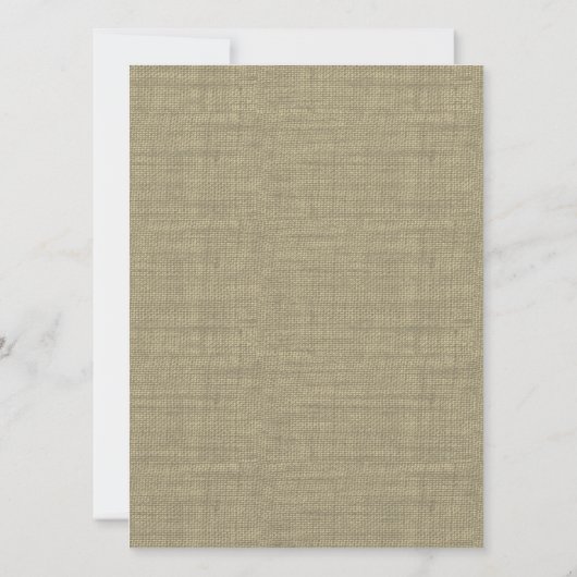 Invitation Mariage campagnard Burlap (Dos)