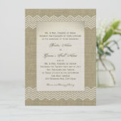 Invitation Mariage campagnard Burlap (Debout devant)