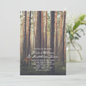 Invitation Mariage campagnard d'automne des pins forestiers r (Debout devant)
